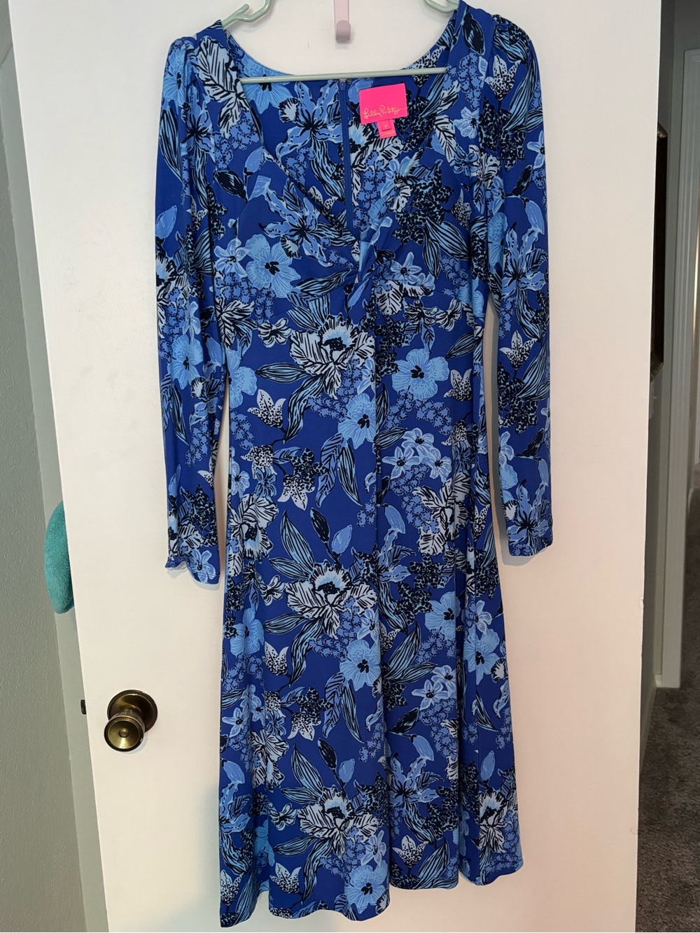 Lilly Pulitzer Blue Floral Long-Sleeve Dress